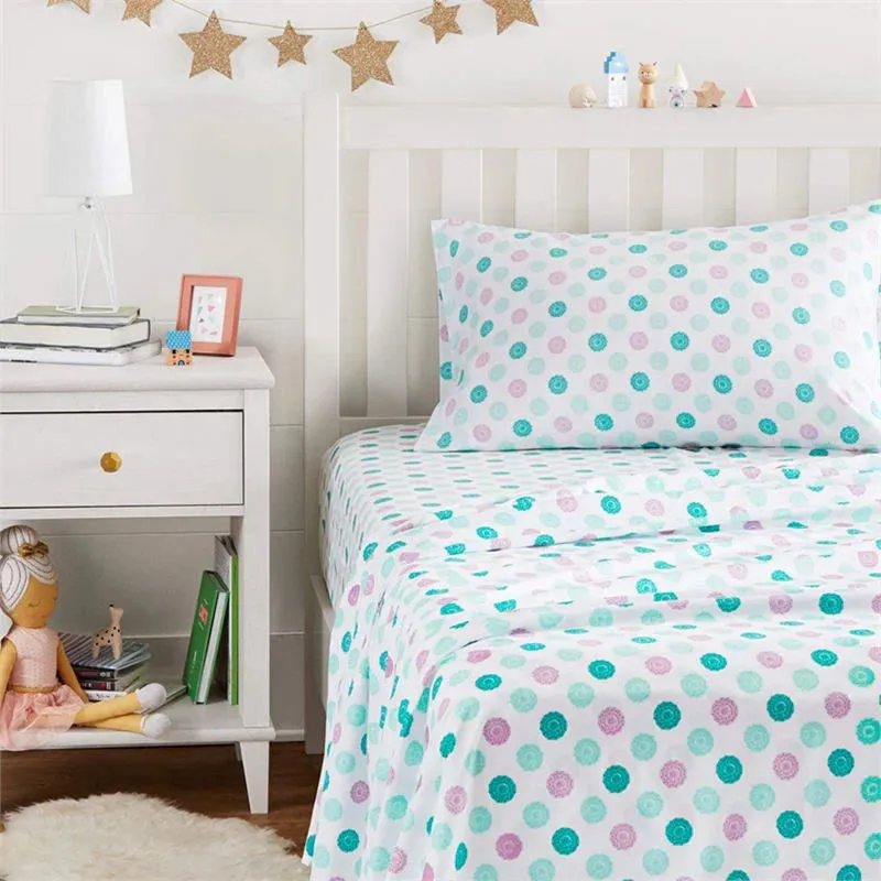 New Amazon Basics Soft Microfiber Sheet Set with Elastic Pockets - Twin, Soft, Easy-Wash Lightweight Microfiber - Jade Medallion