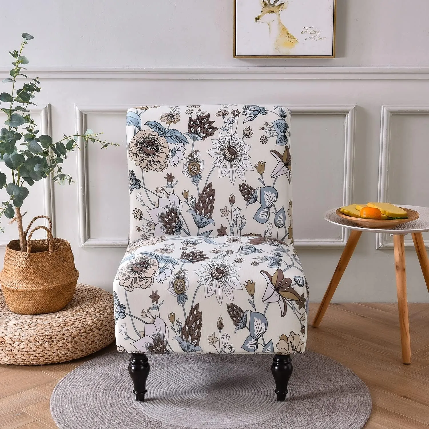 NEW Armless Accent Chair Cover, Slipper Chair Slipcover Stretch Spandex Removable for Armless Chair Furniture Protector Covers for Living Dining Room Hotel