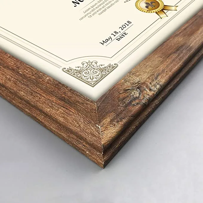 New Artsay 8.5x11 Certificate Document Frame Rustic Distressed Picture Frames 8.5 x 11 Set, Wall Hanging and Tabletop, 2 Pack, Brown
