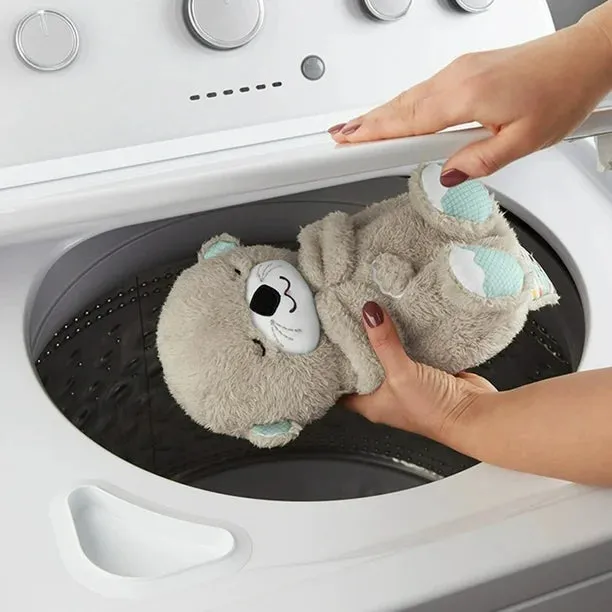 New Baby Breath Baby Bear Soothes Otter Plush Toy Doll Toy Child Soothing Music Sleep Companion Sound And Light Doll Toy Gifts, Brown