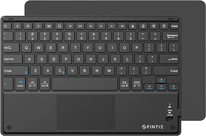 NEW Fintie Ultrathin 4mm Wireless Bluetooth Keyboard & Case with Built-in Multi-Touch Touchpad for iPad, iPhone, Samsung Galaxy, Nexus, Microsoft Surface, HP and Other Bluetooth Devices