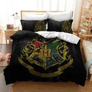 NEW FRECASA Harry Potter Duvet Cover Set Classic Badge Bedding Set Super Soft 100% Polyester 3 Pieces(1 Duvet Cover & 2 Pillow Shams), Full/Double