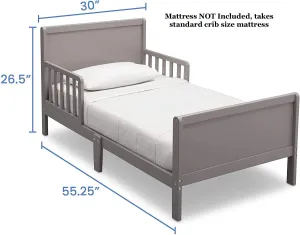 New Fully Assembled Delta Children Fancy Toddler Bed, Grey! Great Quality! Mattress NOT Included!