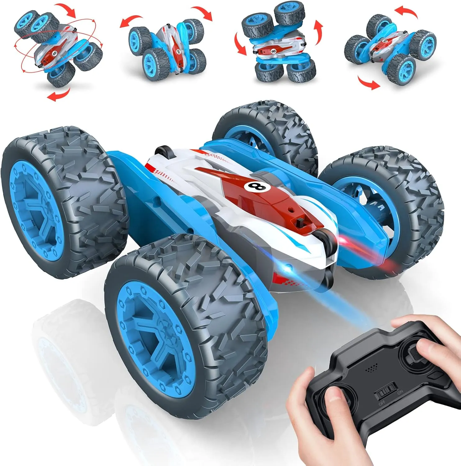 NEW Gifts for 5-12 Yr Old Kids, KAIFENGZHE Toy Cars Remote Control Cars Old Racing Vehicles RC Cars for Kids 5-12 Stunt Cars Toys Age 5-12 Car Toys Electric Car for Kids Boy Girl Gifts Age 5-12 (Sky Blue)