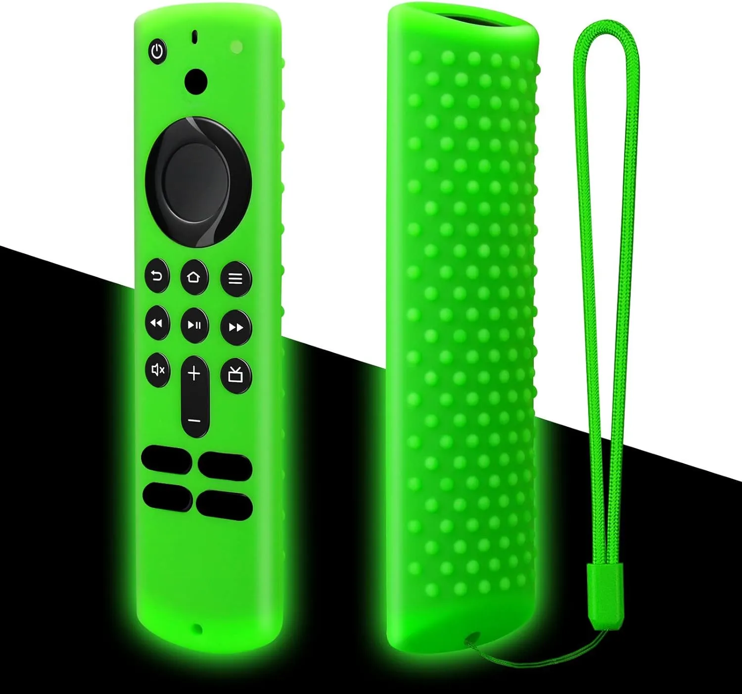 New Glow Green Silicone Remote Cover Replacement for 3nd Gen. / 4K / 4K Max HD Streaming Remote Controller, Anti-Slip Washable Protective Remote Case with Lanyard, Glowing in The Dark
