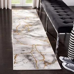 New Great Quality Safavieh Coupland Craft Collection Grey and Gold Runner (2'3" x 6') Area Rug!