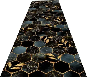 NEW Hallway Runner Rug with Non Slip Backing, Modern Geometric Patchwork for Entryway, Kitchen, Multi-Colored, 2FT x 10FT