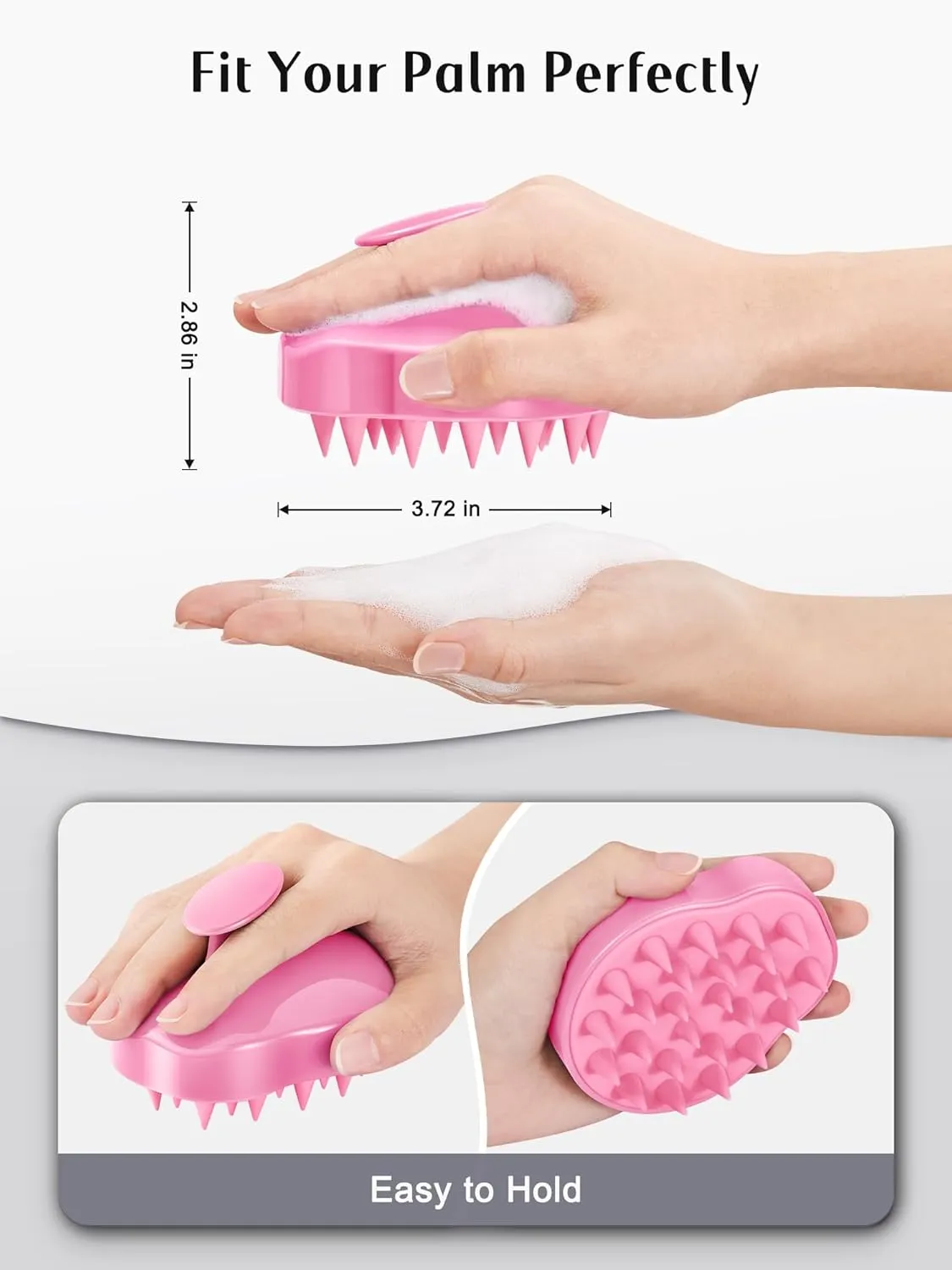 NEW HEETA Scalp Massager 2 Pack for Hair Growth, Soft Silicone Bristles, Scalp Scrubber for Hair Care Relax Scalp, Shampoo Brush for Wet Dry Hair, Green & Pink