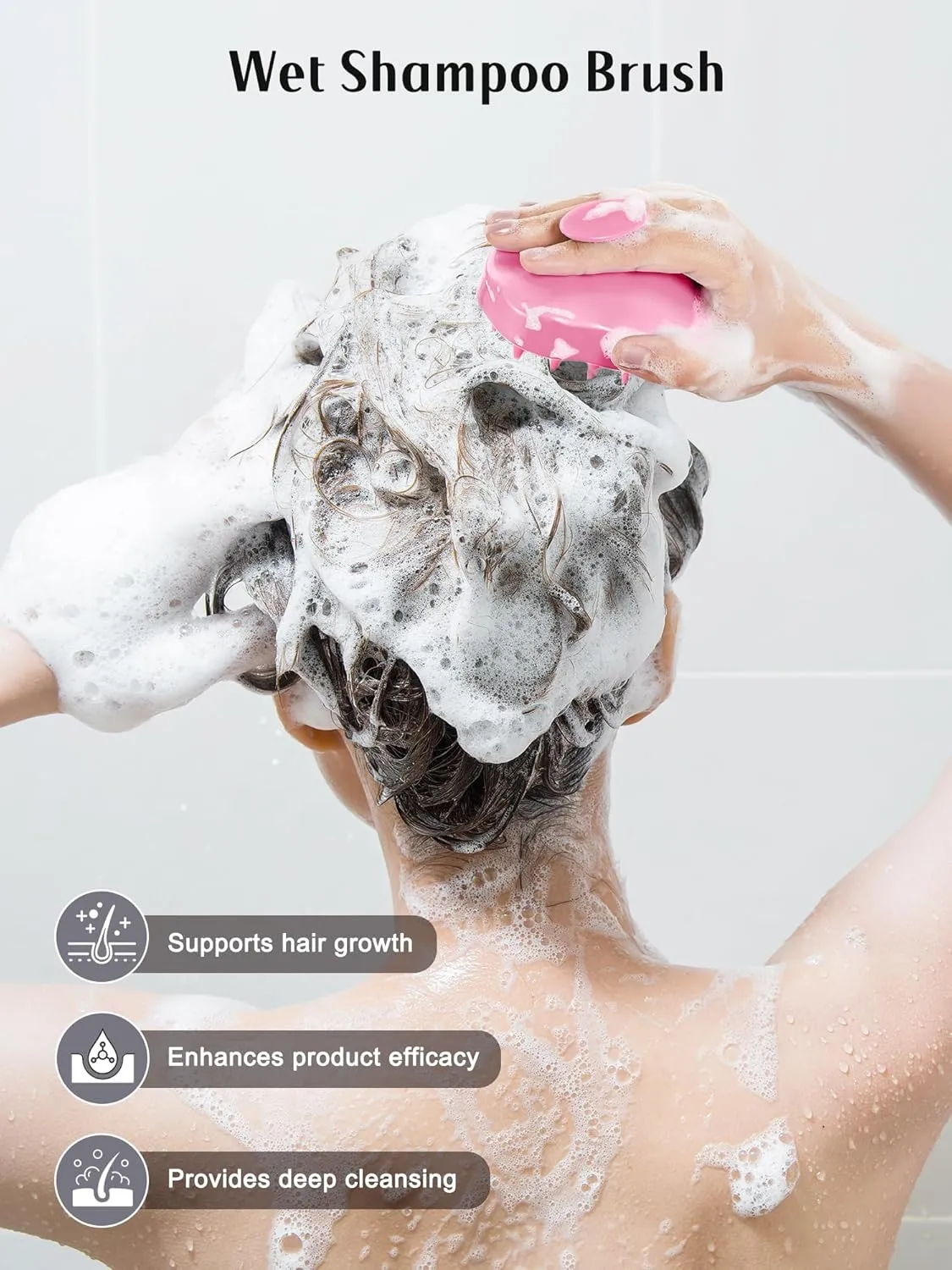 NEW HEETA Scalp Massager 2 Pack for Hair Growth, Soft Silicone Bristles, Scalp Scrubber for Hair Care Relax Scalp, Shampoo Brush for Wet Dry Hair, Green & Pink