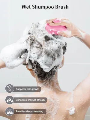 NEW HEETA Scalp Massager for Hair Growth, Soft Silicone Bristles, Scalp Scrubber for Hair Care Relax Scalp, Shampoo Brush for Wet Dry Hair, Pink