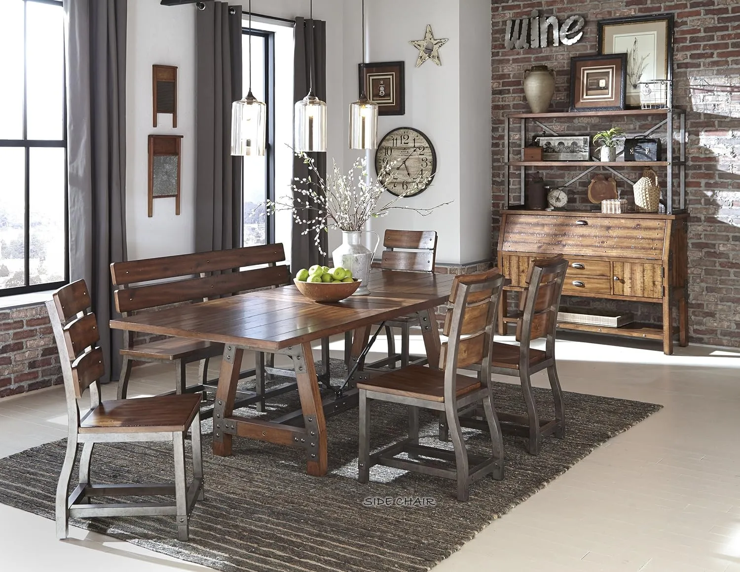 NEW Homelegance Holverson Traditional Height Acacia Wood Chairs set of 2, Rustic Brown - Made in Vietnam, RETAILS $350  FOR SET OF 2 CHAIRS