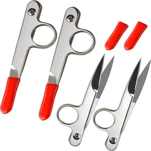 NEW HSOKEW 4Pcs Thread Snips for Sewing, Thread Scissor with Protective Rubber Sleeve Mini Snippers Shear Small Trimming Nipper Clipper for Quilting, Embroidery, Dressmaking Tailoring Dressmaking Crafting