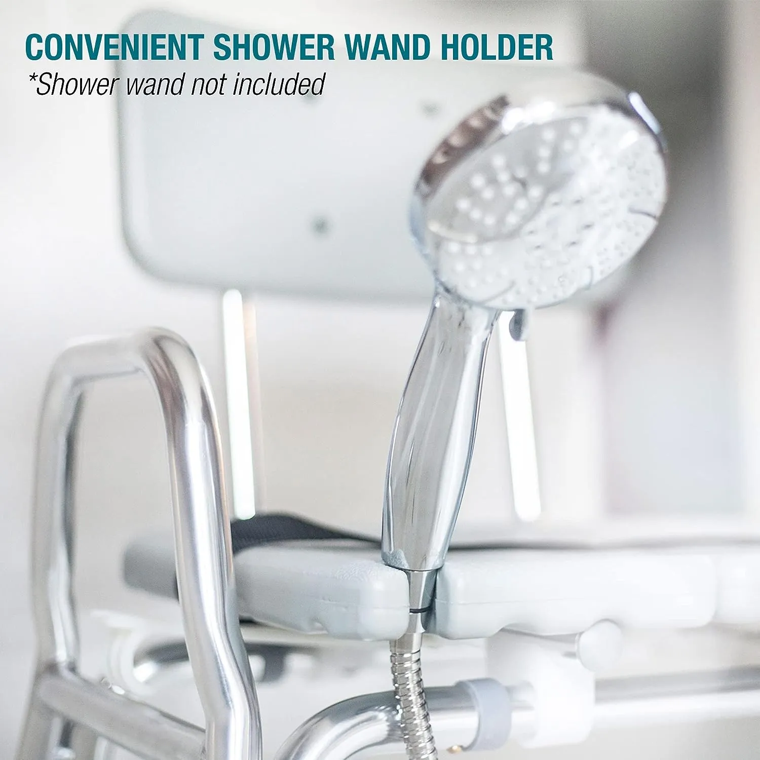 New in box! DMI Heavy-duty Sliding Transfer Bench Shower Chair With Cut-out Seat and Adjustable Legs, Gray Retails $180 