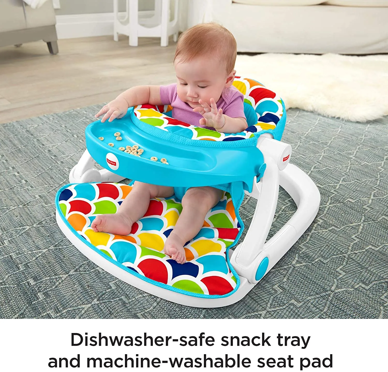 New in box! Fisher-Price Deluxe Sit-Me-Up Floor Seat with Toy Tray Happy Hills
