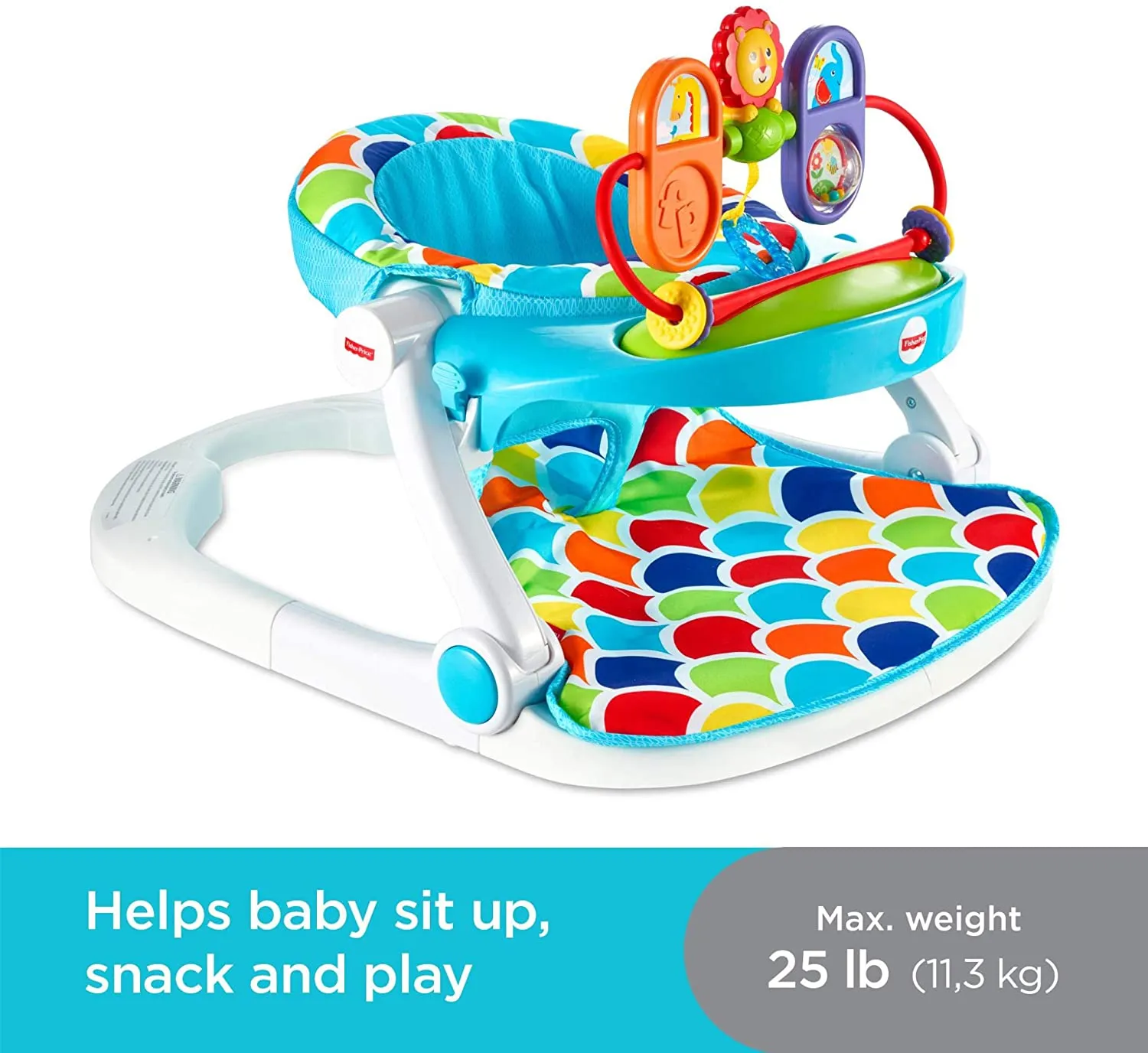 New in box! Fisher-Price Deluxe Sit-Me-Up Floor Seat with Toy Tray Happy Hills