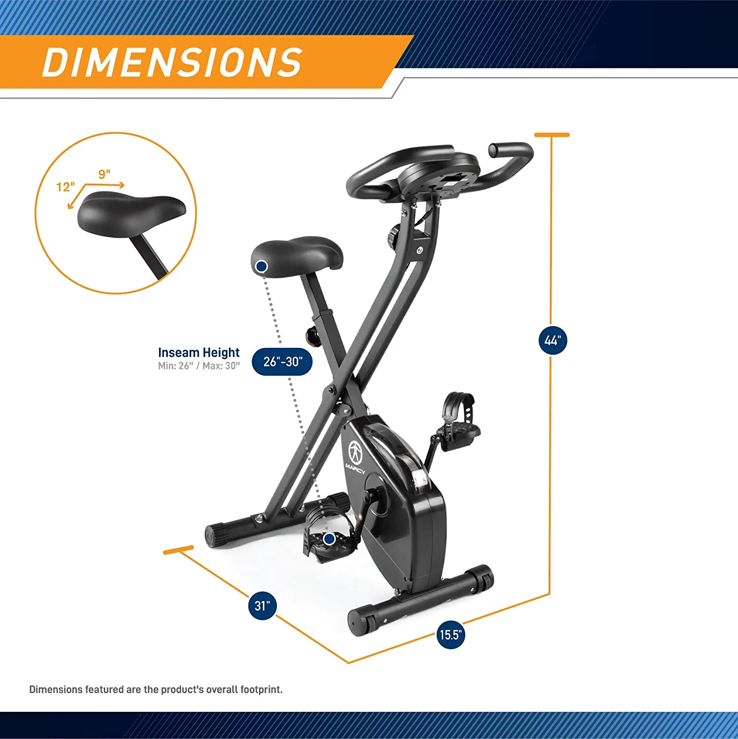 New in box! Foldable Magnetic Resistance Upright Exercise Bike-some minor scratches from shipping, otherwise great! Black, Great for small spaces, Retails $245 W/Tax!