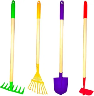 New in box! G & F Products 10018 JustForKids Kids Garden Tool Set Toy, Rake, Spade, Hoe and Leaf Rake, Reduced Size, 4-Piece