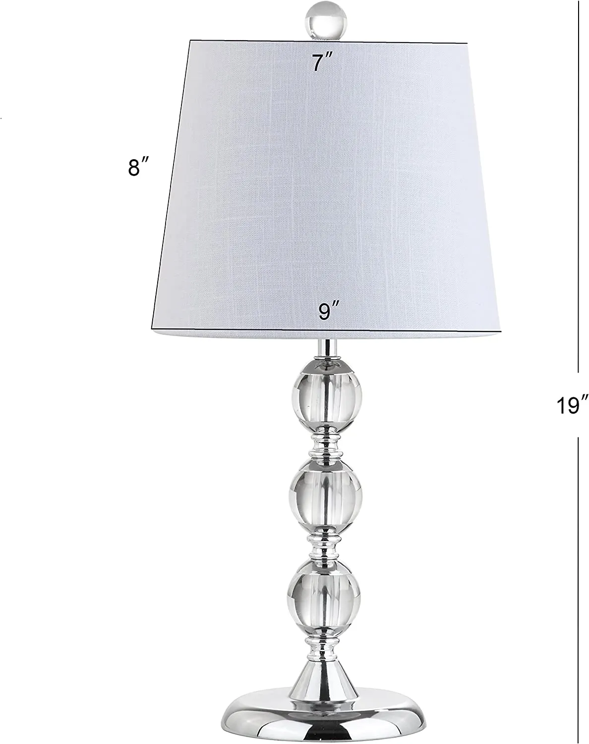 New in box! JONATHAN Y Hudson 20 in. H Clear/Chrome Crystal Mini Table Lamp! Retails $85US 