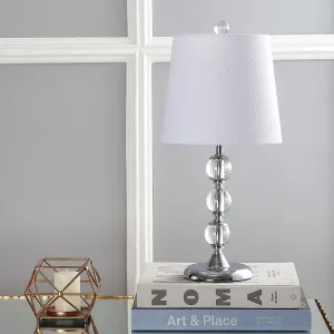 New in box! JONATHAN Y Hudson 20 in. H Clear/Chrome Crystal Mini Table Lamp! Retails $85US 