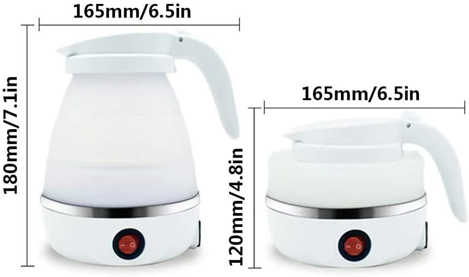 New in box! LXTaoler Foldable Electric Kettle, Travel Portable Kettle, Foldable Silicone Electric Kettle, 600ml Insulation Heating Boiler Tea Pot for Camping, White