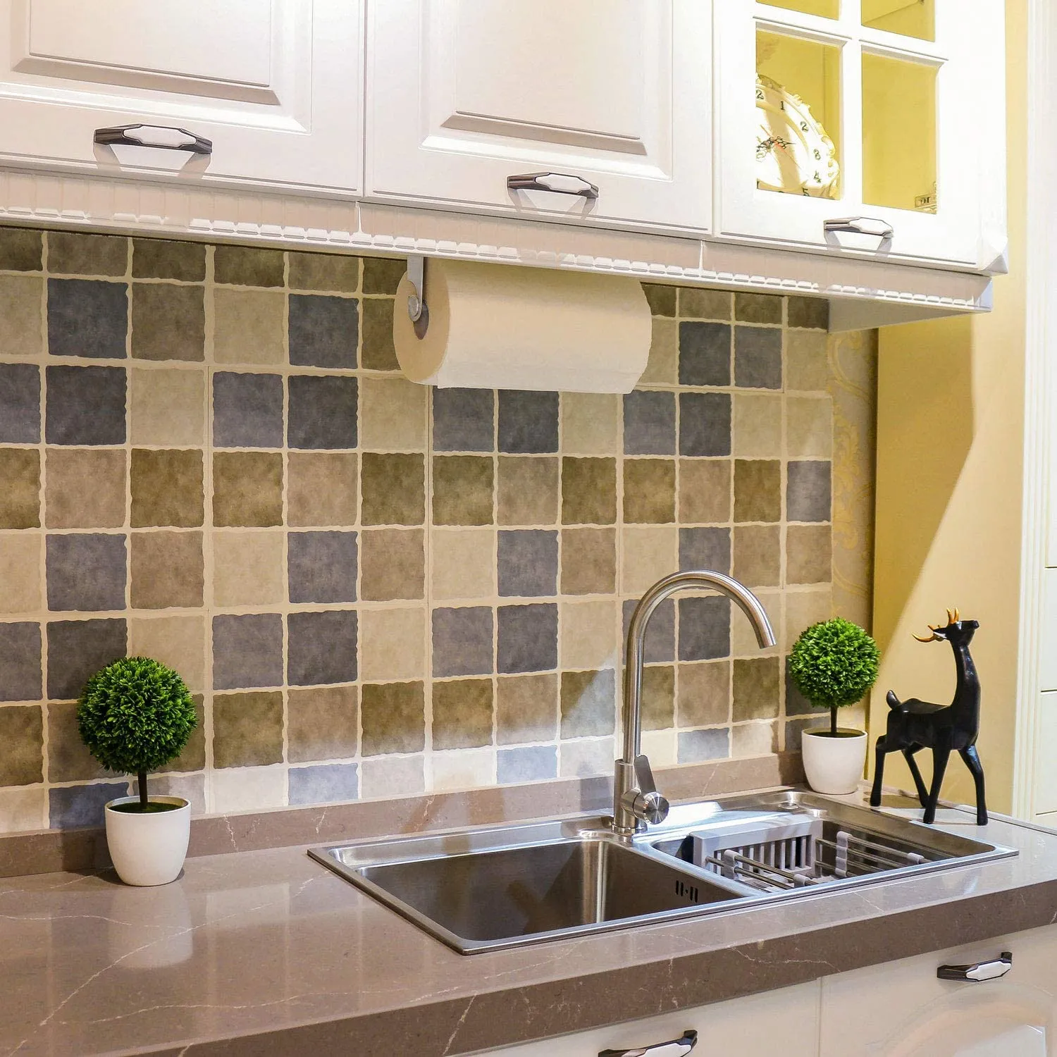New in box! simpletome Kitchen Paper Towels Holder Under Cabinet Adhesive or Drilling Installation Brushed SUS304 Stainless Steel (Silver)