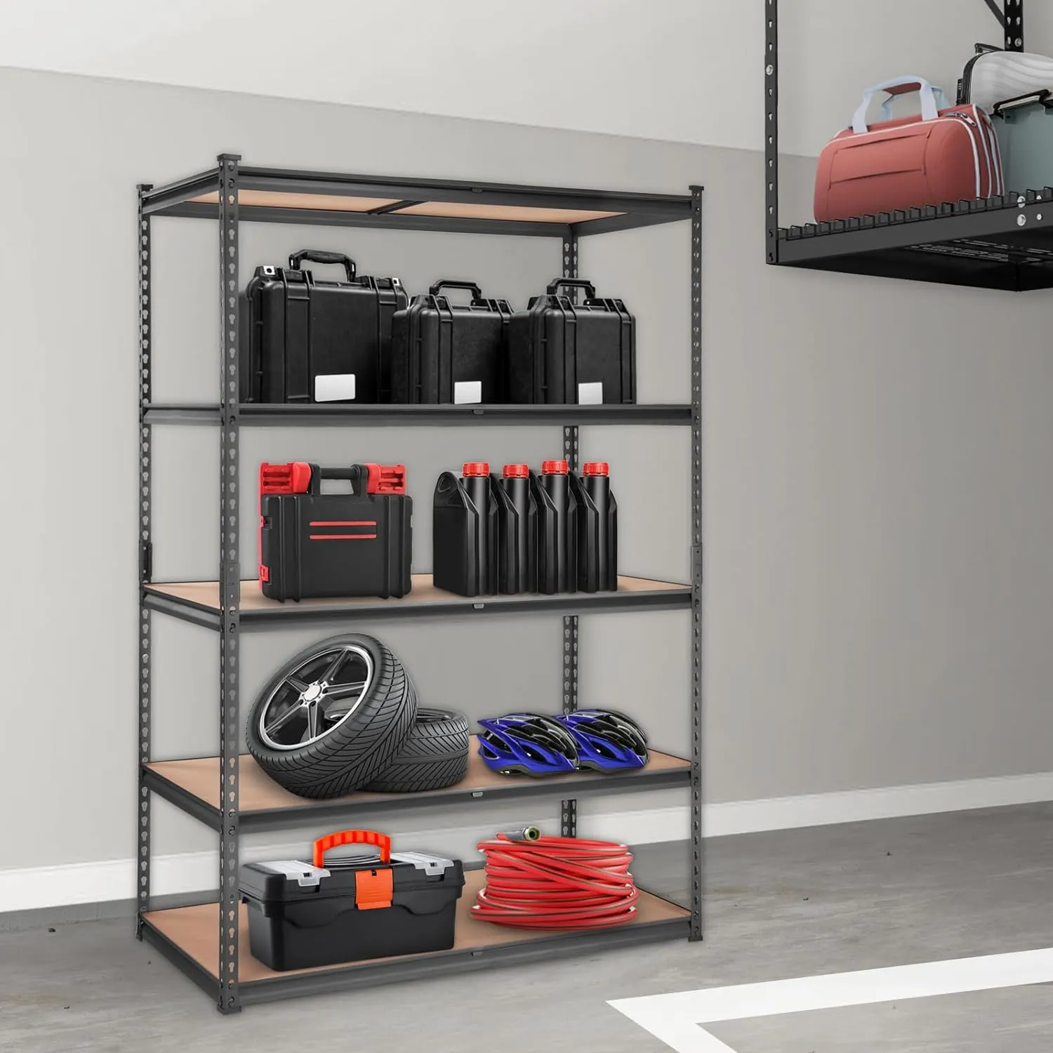 NEW IN BOX! VEVOR Heavy Duty Storage Shelving Unit, 5-Tier Adjustable, 2000 lbs Capacity,48" L x 24" W x 72" H! NOTE: Small damage on corner of 1 shelf board doesn't affect its use!