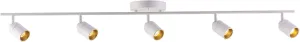 New in box! Vidalite LED Track Fixture 7W Five Bulb Fixed Rail Ceiling Lighting with Rotating Heads 3000K Modern Interior Spotlight for Kitchen Art and Living Room, 2450 Lumens, 5, Sand White! Retails $347 w/tax!