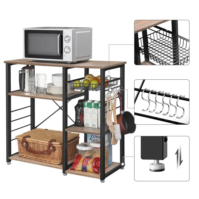 New in box! Wayfair Milburn 35.4'' Kitchen Cart in Weathered Sand Wood Finish! Retails $184 