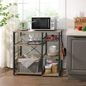 New in box! Wayfair Milburn 35.4'' Kitchen Cart in Weathered Sand Wood Finish! Retails $184 