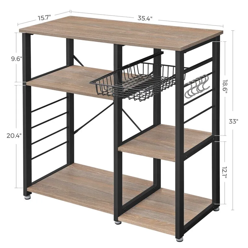 New in box! Wayfair Milburn 35.4'' Kitchen Cart in Weathered Sand Wood Finish! Retails $184 