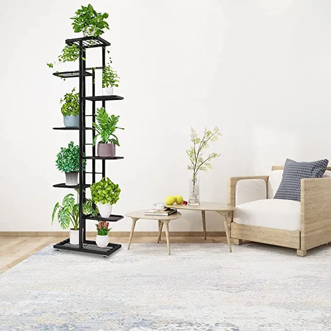 New in box! ZZBIQS Indoor/Outdoor Metal 8 Tier Plant Stand Holder (Dark grey)! Could also be use for bookshelf, display rack etc!