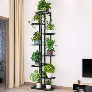New in box! ZZBIQS Indoor/Outdoor Metal 8 Tier Plant Stand Holder (Dark grey)! Could also be use for bookshelf, display rack etc!