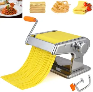 New in damaged box! Feng Xiang Pasta Maker Machine Stainless Steel Noodle Maker Machine-6 Thickness Settings With Manual Crank, Perfect For Pasta, Lasagna, Linguine, The Great Kitchen Gift Set!