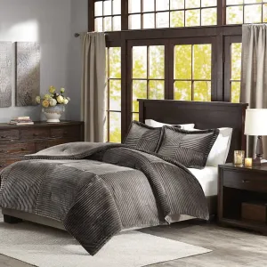 New in package! Madison Park Parker Ultra Soft Luxury Premium Plush Comforter Set with Corduroy Look, Full/Queen, Grey! Retails $172 