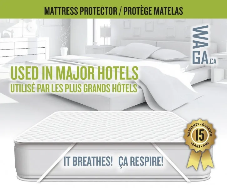 New in package! Waga Quilted Top Mattress Protector - Hotel Quality - Waterproof and Breathable Full/Double (Double : 54in x 75in)