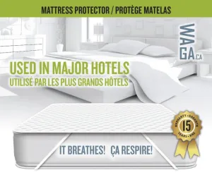 New in package! Waga Quilted Top Mattress Protector - Hotel Quality - Waterproof and Breathable Full/Double (Double : 54in x 75in)