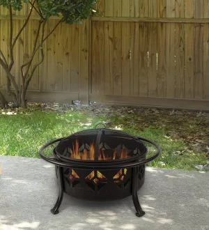 New in sealed box! Pleasant Hearth Sunderland 12 inch Deep Round Bowl Fire Pit with Circulair System, 36-Inch