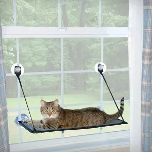 New K&H PET PRODUCTS Pet Products EZ Mount Window Kitty Sill Grey 12" x 23", Retails $76 