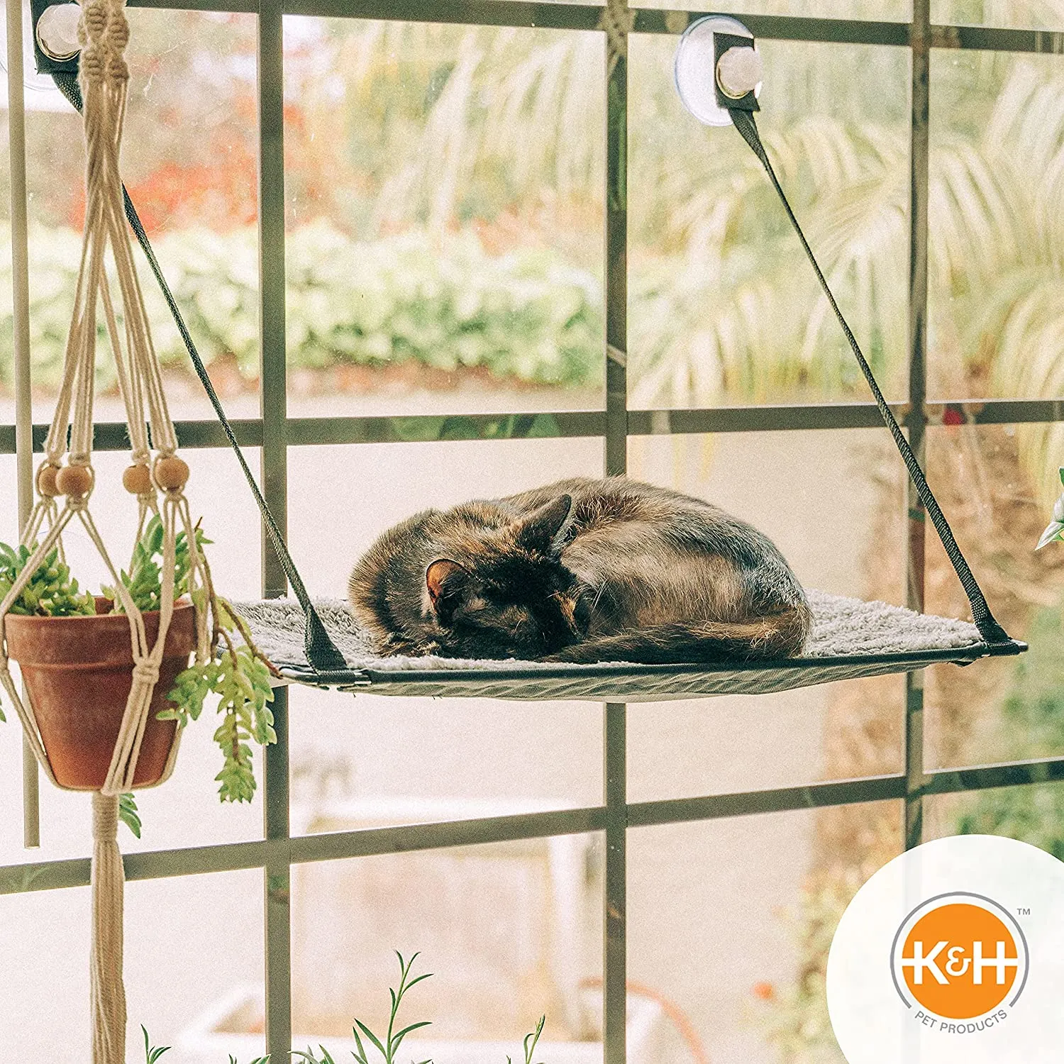New K&H PET PRODUCTS Pet Products EZ Mount Window Kitty Sill Grey 12" x 23", Retails $76 