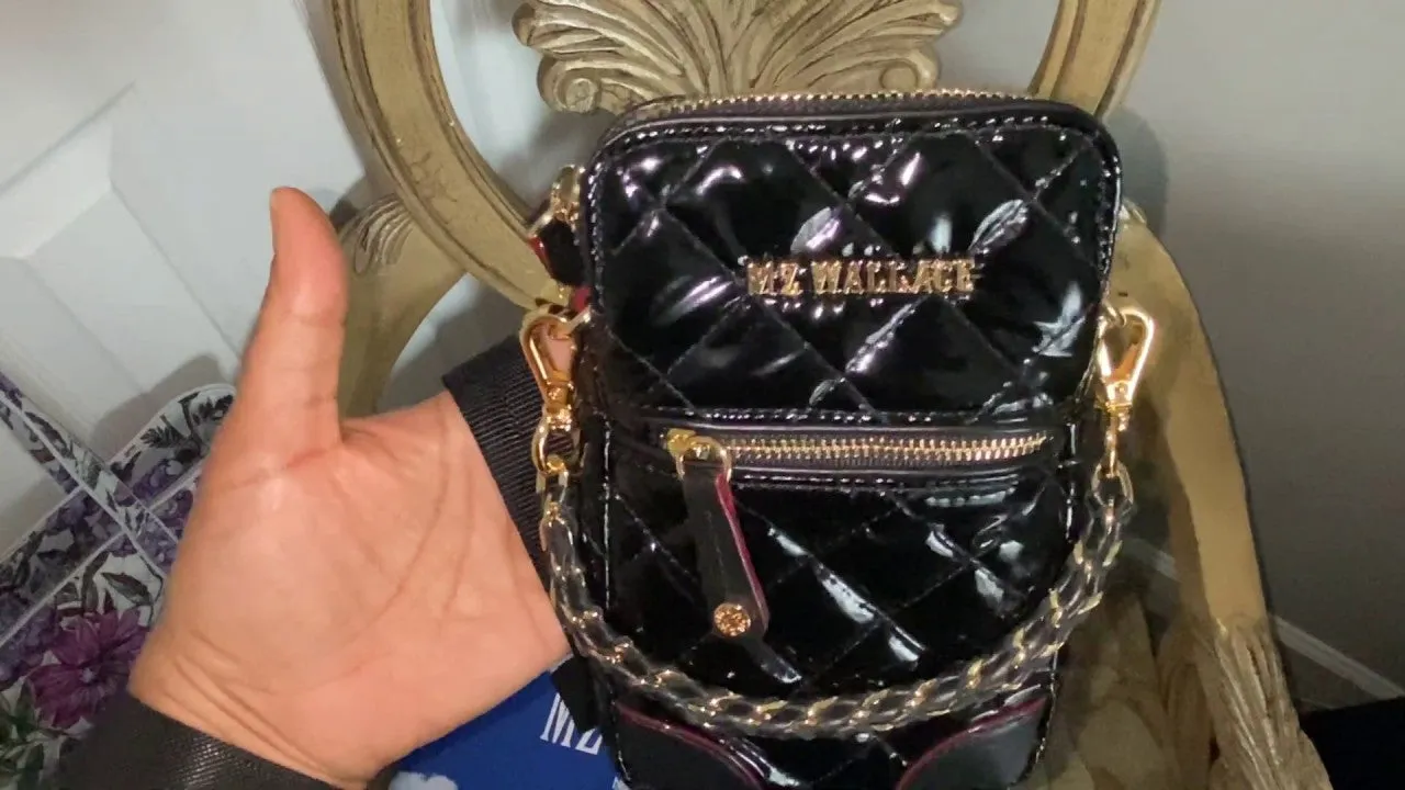 New Nordstrom Item! MZ Wallace Micro Crosby Black Lacquer Bag! Retails $174 