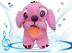New PINK Stitch Breathing Anxiety Relief, Sleeping Plush with Music and Lights, Soother Sleep Buddy with Music Lights & Rhythmic Breathing Motion