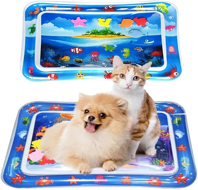 NEW Sensory Water Play Mat for Cats, Sensor Water Playmat, Cat Water Play Mat, Sensory Water Play Mat for Cats, Water Sensory Playmat with Fish for Pet Play