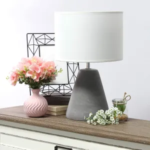 New Set of 2 Simple Designs Concrete Pinnacle Table Lamps, Grey!