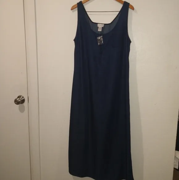 NEW SOFT SURROUNDINGS Denim Sleeveless Maxi Dress