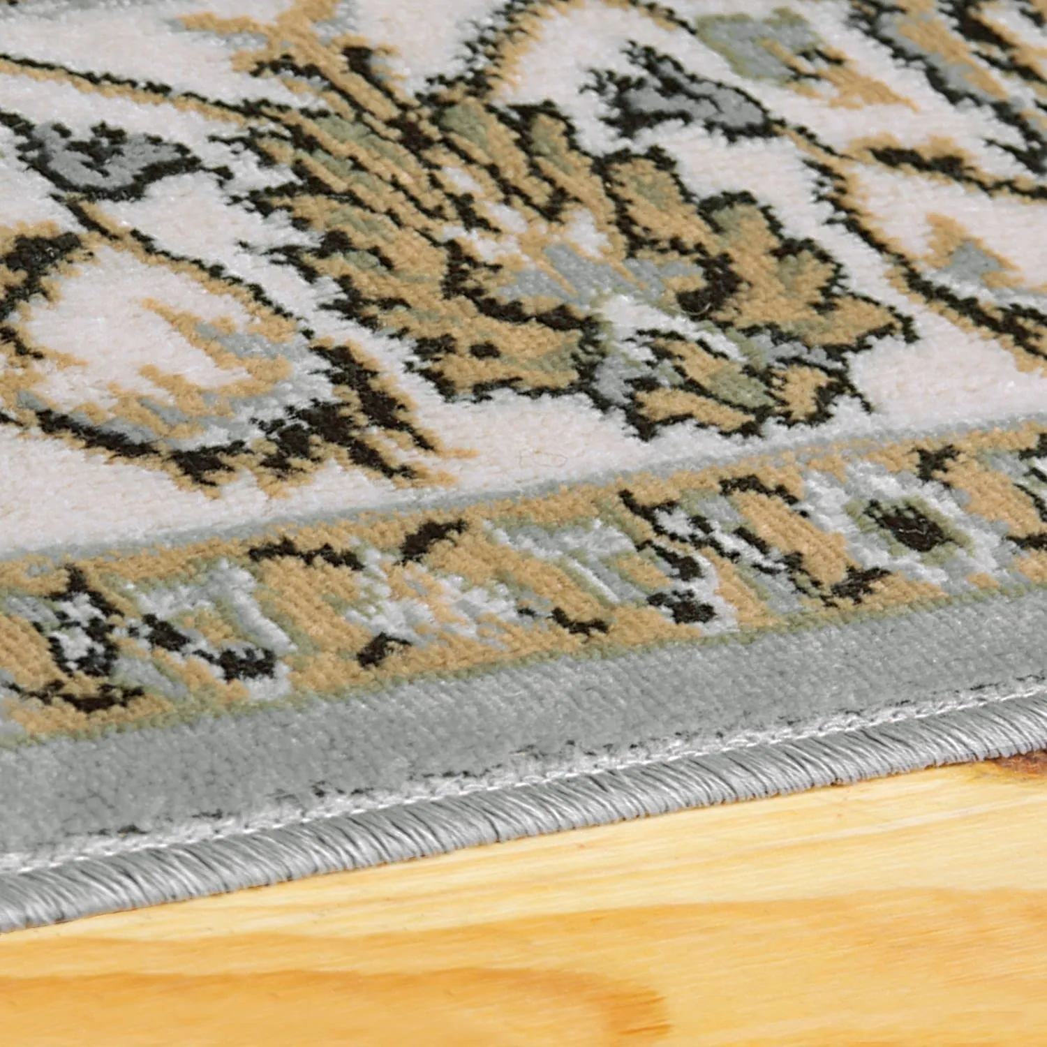 New Superior Embellished Floral Lille Runner Rug, 2' 7" x 8', Grey