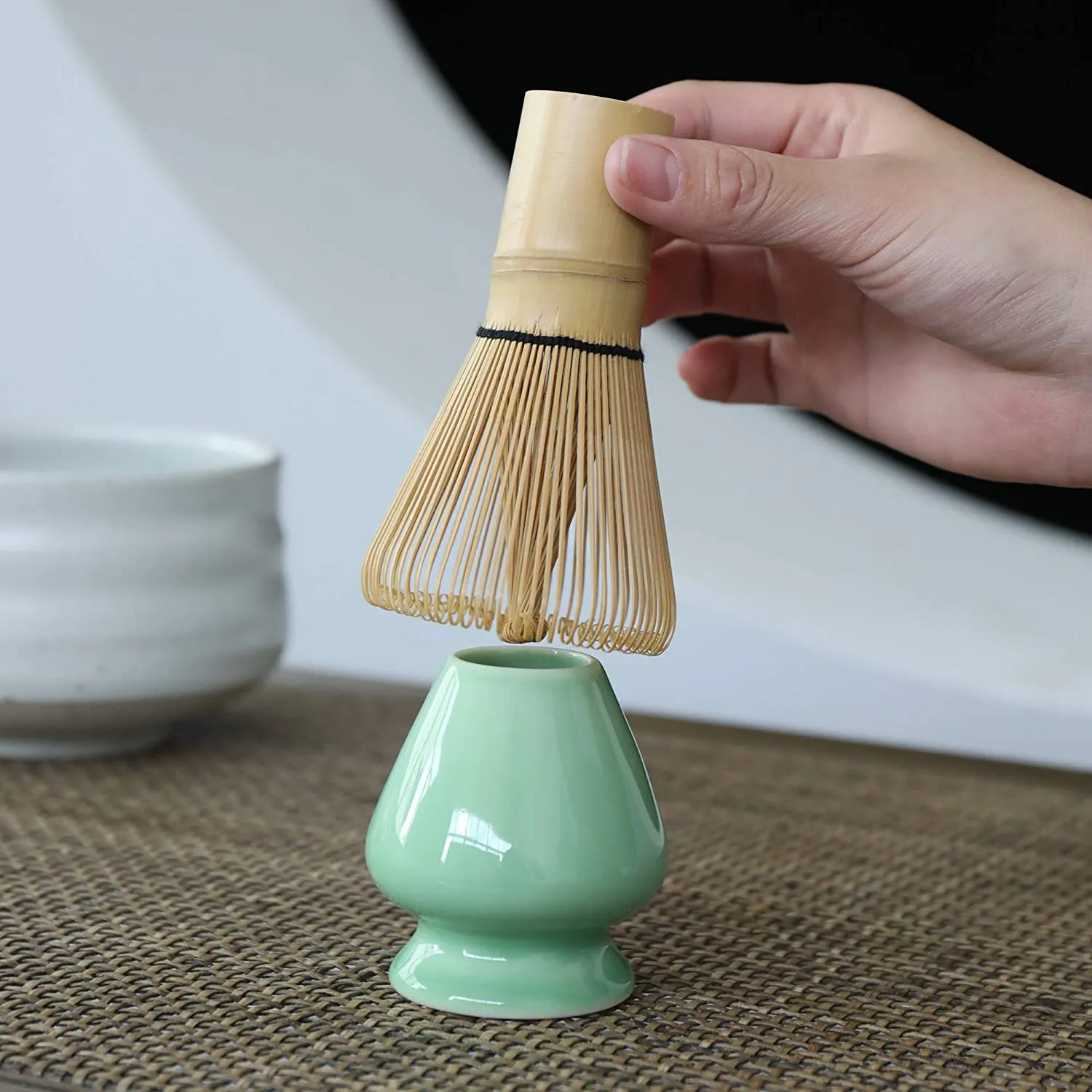 New TEANAGOO MA-01 Japanese Matcha Ceremony Accessory, Matcha Whisk (Chasen), Traditional Scoop (Chashaku), Tea Spoon, Black Whisk Holder, The Perfect Set to Prepare a Traditional Cup of Matcha.