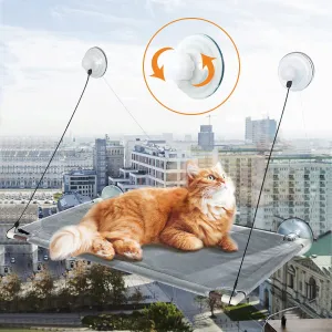 New Tucker Murphy Pet Cat Window Perch with Screw Suction Cups, Cat Window Hammock for Two Cats, Large Space Cat Window Bed, Cat Window Seat for Sunbathing Holding up to 50 LBS (Grey) Retails $100 