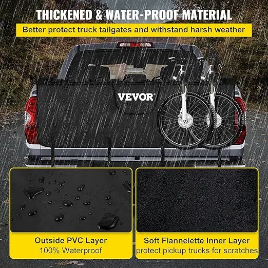 New VEVOR Tailgate Pad for Bikes, Tailgate Protection Cover Carries UP to 6 Mountain Bikes, 63" Bike Pickup Pad for Pickup Truck! Retails $110 
