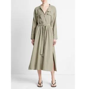 New Vince Women's Soft Utility Shirt Dress P3686