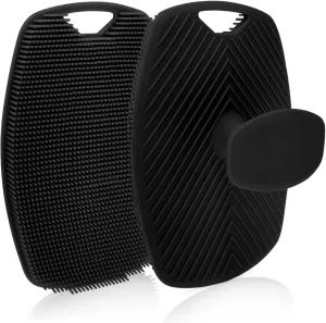 NEW VWMYQ Silicone Body Scrubber for Men,Premium Nourishing Cleaning & Exfoliating Your Skin Lather Boosting Bristles with Ergonomic No-Slip Handle, Long-Lasting Easy to Clean（1pc black）